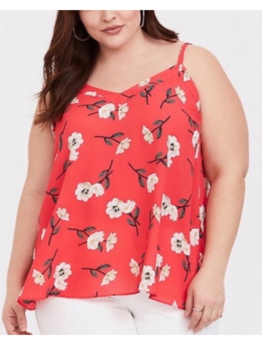 torrid Red Floral Print V-Neck Cami